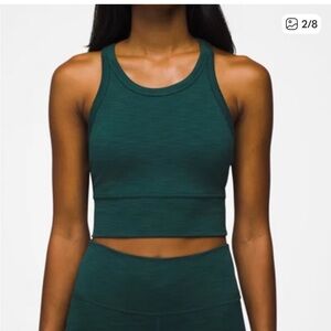 Prana Green Fitted Crop Tank Top